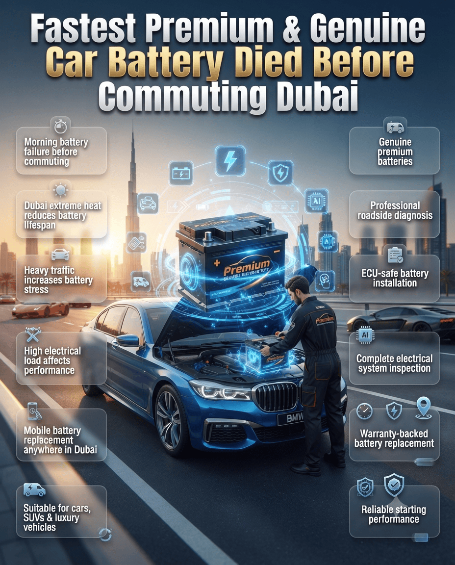 Fastest Premium & Genuine Car Battery Died Before Commuting Dubai