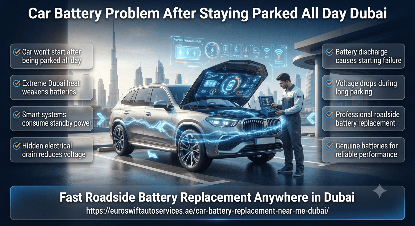 Fastest Premium & Genuine Car Battery Problem After Staying Parked All Day Dubai