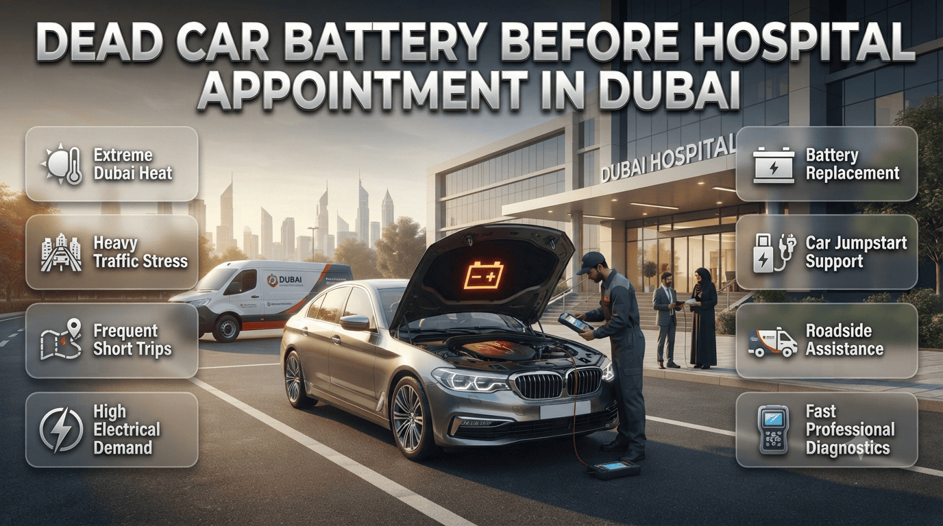 Vehicle Battery Died Before Hospital Appointment Dubai