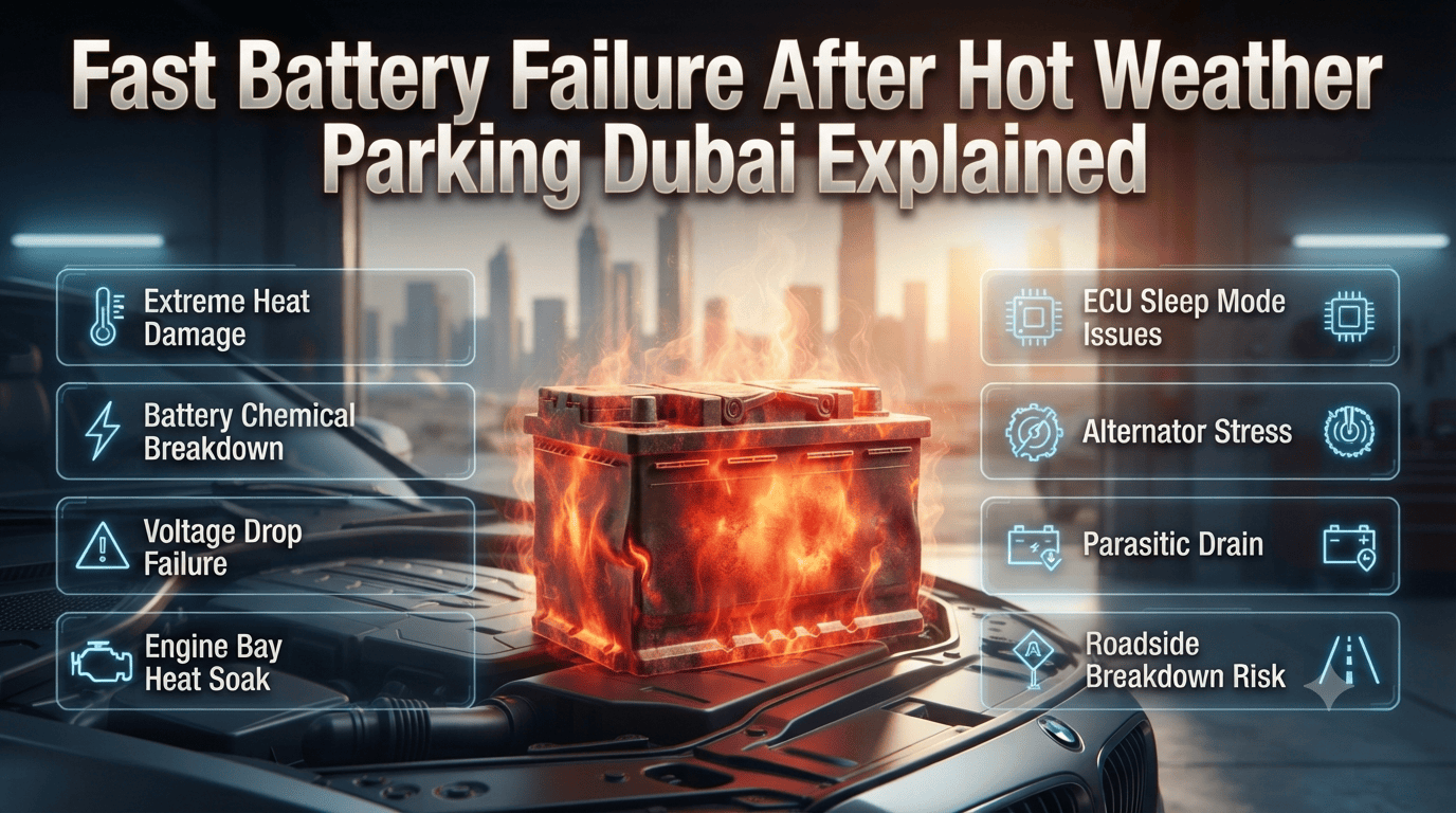 Fastest Premium & Genuine Battery Failure After Hot Weather Parking Dubai