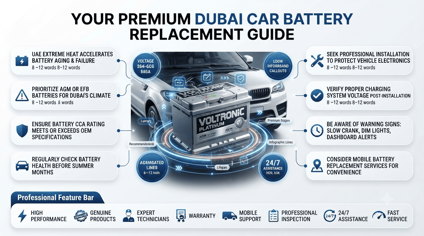 Fastest Premium & Genuine battery failure while parked outdoors Dubai