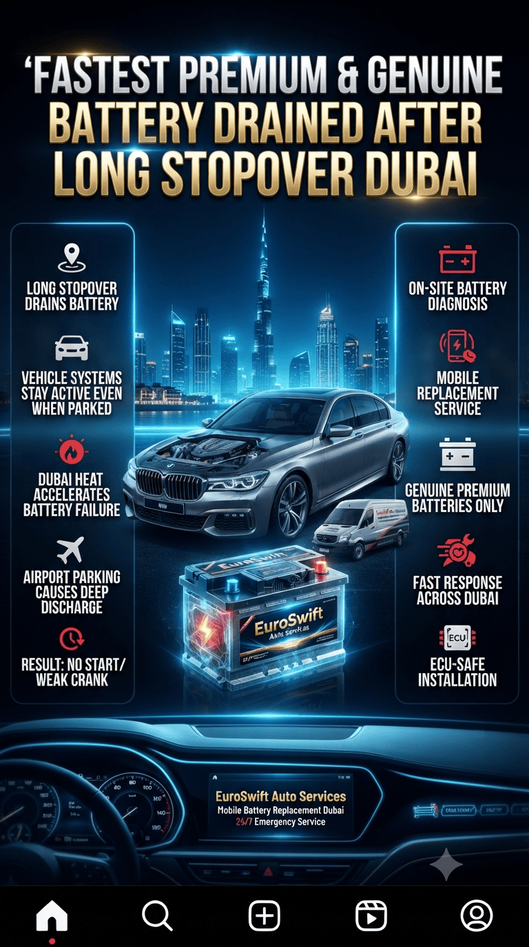 Fastest Premium & Genuine Battery Drained After Long Stopover Dubai