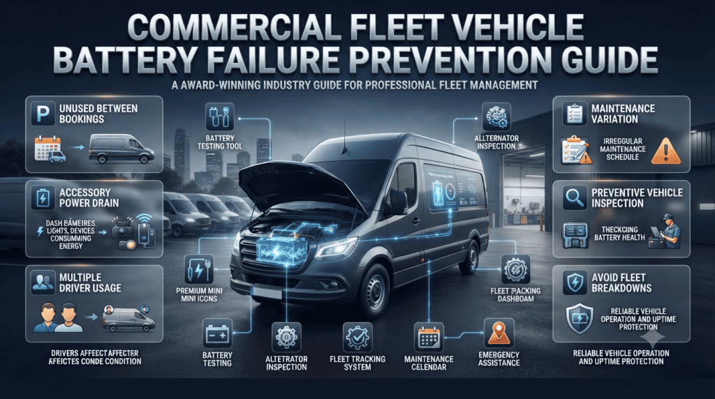Commercial Fleet Vehicle Battery Failure Prevention Guide Commercial fleet vehicles facing battery problems due to inactivity, accessory drain, and preventive inspection requirements