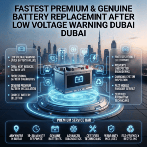 Read more about the article Fastest Premium & Genuine Battery Replacement After Low Voltage Warning Dubai