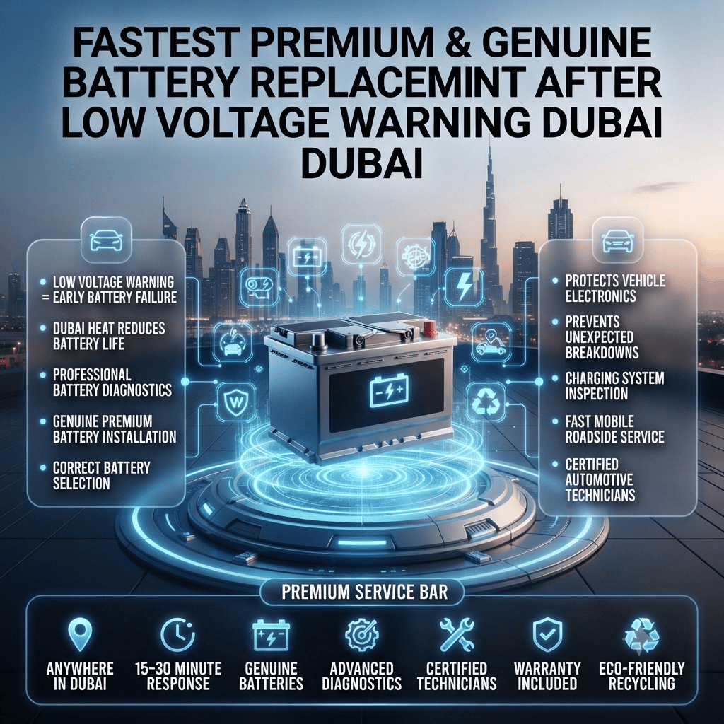 Fastest Premium & Genuine Battery Replacement After Low Voltage Warning Dubai