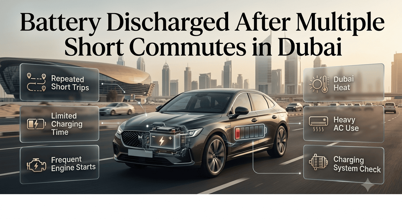 battery discharged after multiple short commutes Dubai