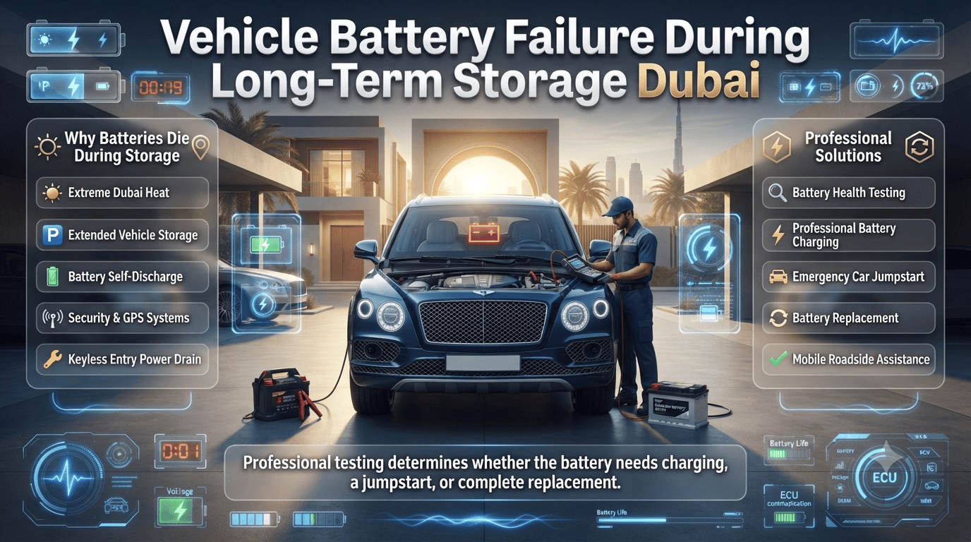 Fastest Premium & Genuine Battery Died After Extended Vehicle Storage Dubai