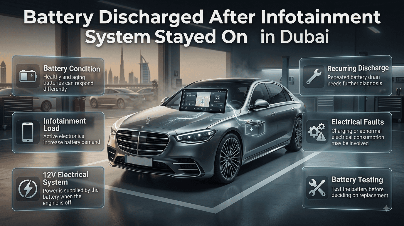 Battery Discharged After Infotainment System Stayed On in Dubai