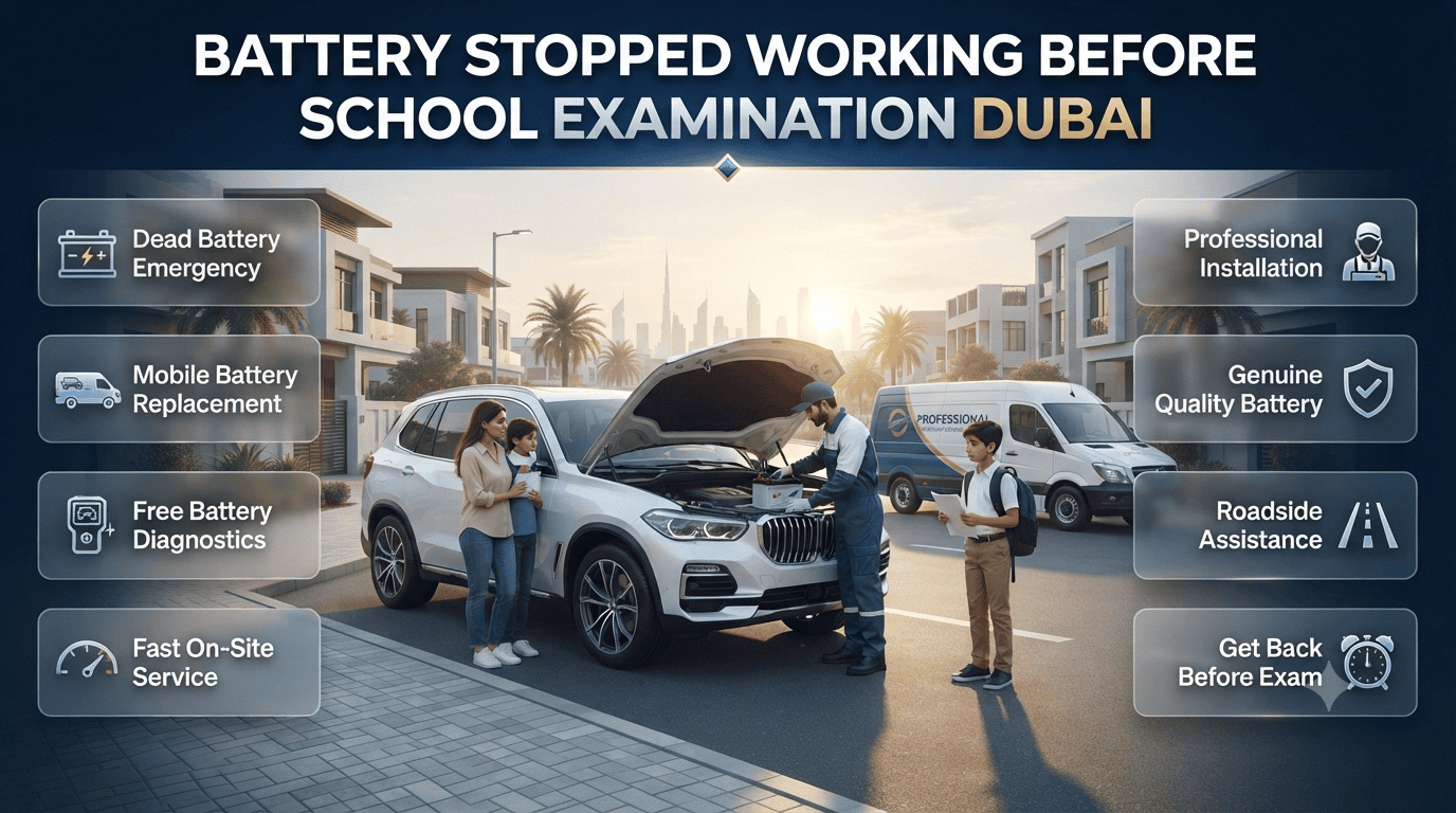 Fastest Premium & Genuine Battery Stopped Working Before School Examination Dubai