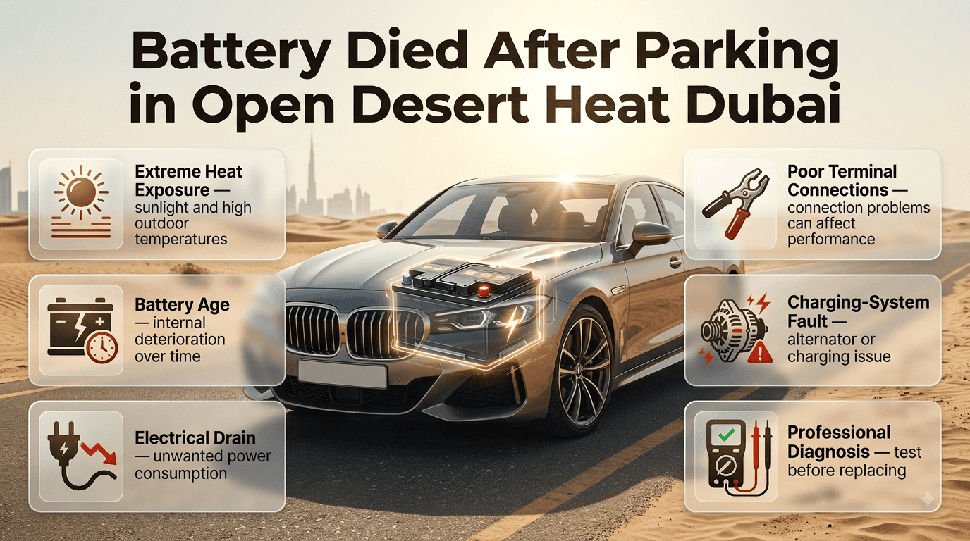 Battery Died After Parking in Open Desert Heat Dubai