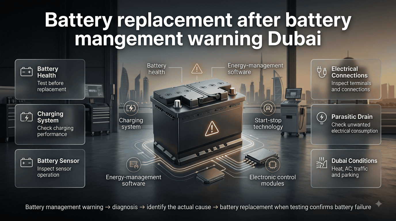 Battery replacement after battery management warning Dubai