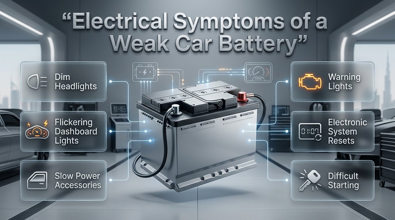 Electrical Symptoms of a Weak Car Battery in Dubai