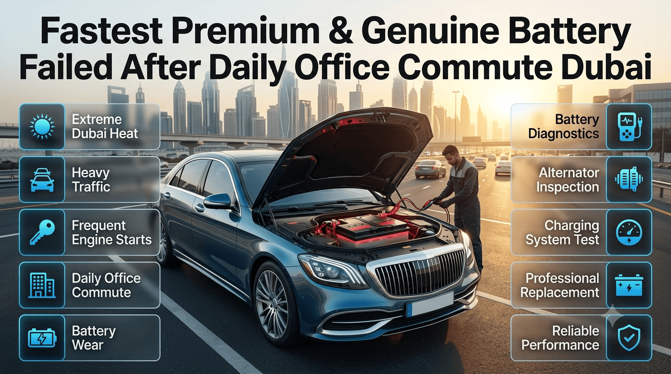 Fastest Premium & Genuine Battery Failed After Daily Office Commute Dubai
