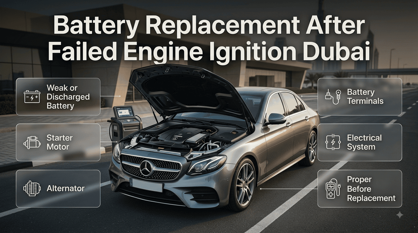 Battery Replacement After Failed Engine Ignition Dubai