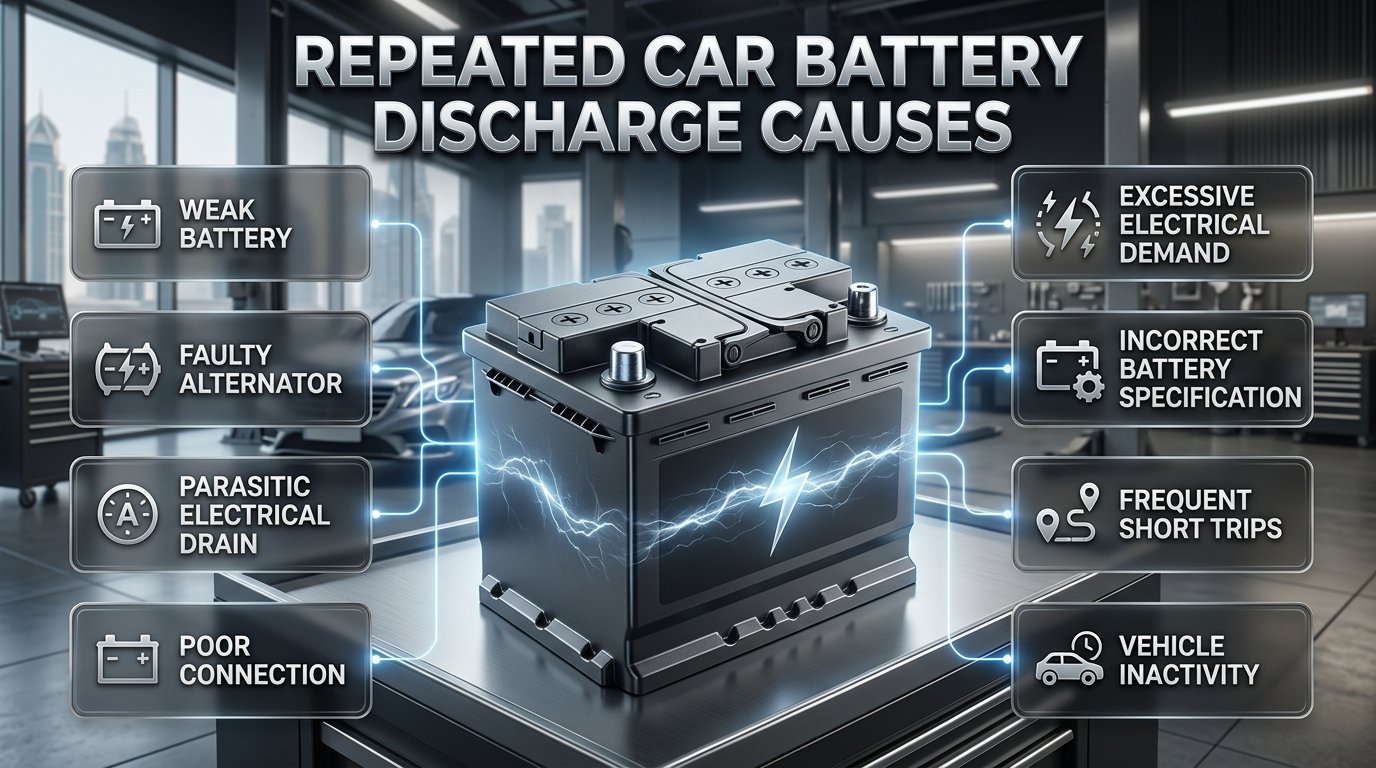 Repeated Car Battery Discharge Causes in Dubai