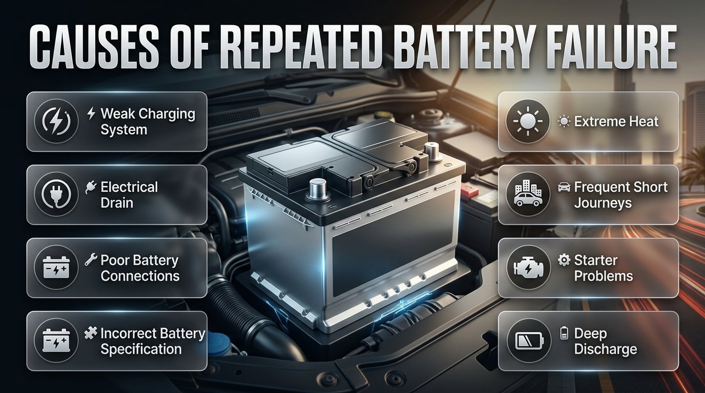 Causes of Repeated Battery Failure in Dubai